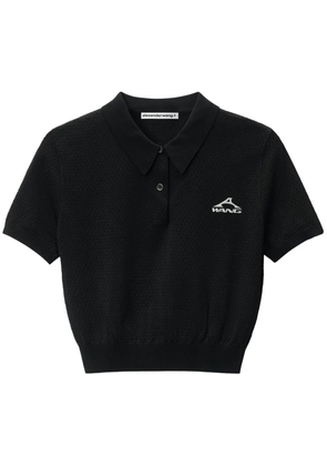 Alexander Wang logo-print polo shirt - Black