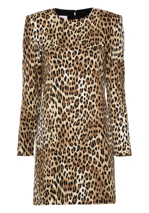 Moschino leopard-print mini dress - Brown