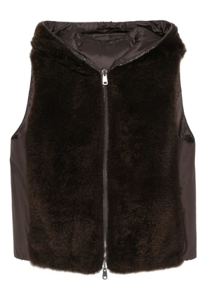 Brunello Cucinelli hooded faux-fur gilet - Brown