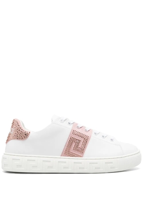 Versace Crystal Greca sneakers - White