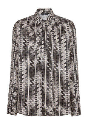 Balmain monogram-pattern shirt - Black