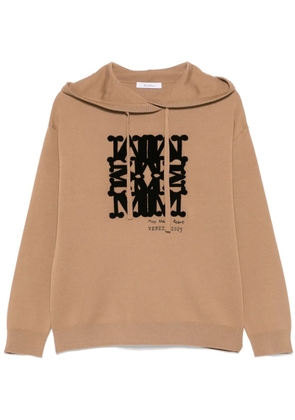 Max Mara flocked-logo hoodie - Brown