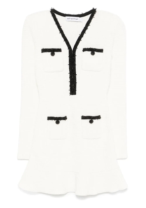 Self-Portrait knitted mini dress - White