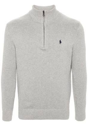 Polo Ralph Lauren Polo-Pony-embroidery cotton jumper - Grey