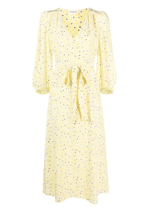 P.A.R.O.S.H. floral-print silk wrap dress - Yellow