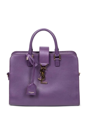 Saint Laurent Pre-Owned Baby Monogram Cabas logo-plaque tote bag - Purple