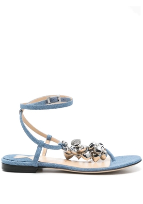 MACH & MACH heart-charm flat sandals - Blue