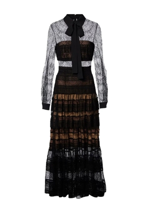 Elie Saab lace-tie midi dress - Black