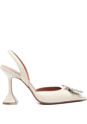 Amina Muaddi 95mm Begum embellished-detail pumps - Neutrals