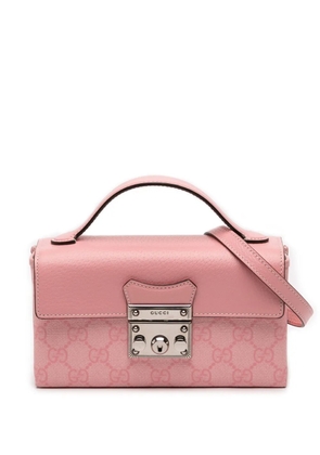 Gucci Pre-Owned 2016-2025 Mini GG Supreme Padlock satchel - Pink