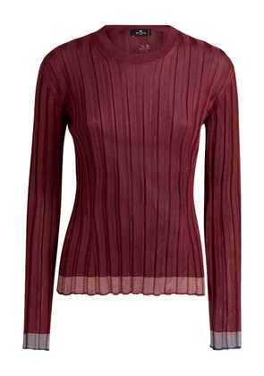 ETRO ribbed long-sleeved sweatshirt - Red
