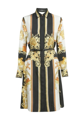 Versace Pre-Owned Barocco-print belt shirt dress - Black