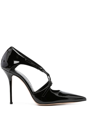 Casadei Anna 100mm leather pumps - Black