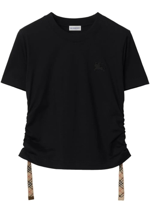 Burberry ruched cotton t-shirt - Black