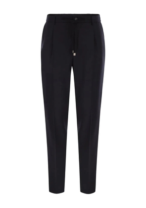 Peserico pleat-detail drawstring-waist trousers - Black