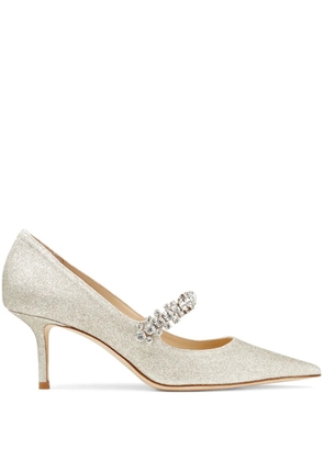 Jimmy Choo Bing 65mm glitter-effect pumps - Gold