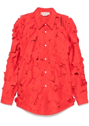 Marni cut-out detail cotton shirt - Red