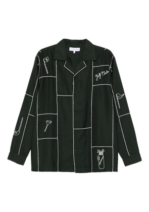 Maison Labiche Riqueti motif-embroidered shirt - Green