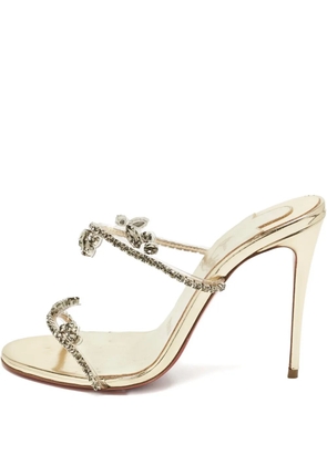 Christian Louboutin Pre-Owned crystal-embellished patent-leather sandals - Gold