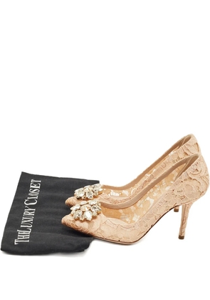 Dolce & Gabbana Pre-Owned crystal-embellishment pumps - Neutrals