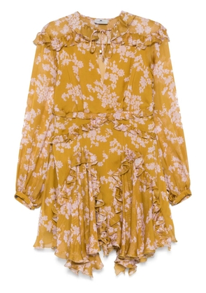 Elisabetta Franchi voile printed mini dress - Yellow
