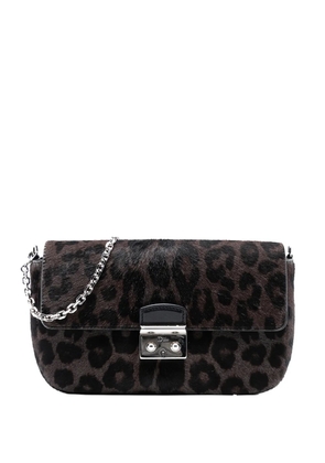 Christian Dior Pre-Owned 2014 Leopard Print Pony Hair Miss Dior Chain Flap crossbody bag - Brown