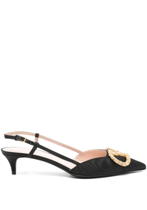 Valentino Garavani 50mm Vlogo slingback pumps - Black