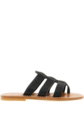 K. Jacques Dolon leather three-strap sandals - Black