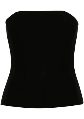 Mônot square-neck boned top - Black