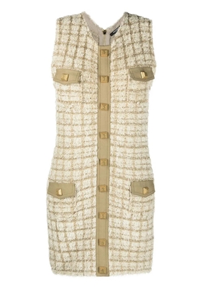 Balmain sleeveless tweed dress - Neutrals