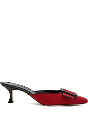 Manolo Blahnik 50mm Maysalebi mules - Red