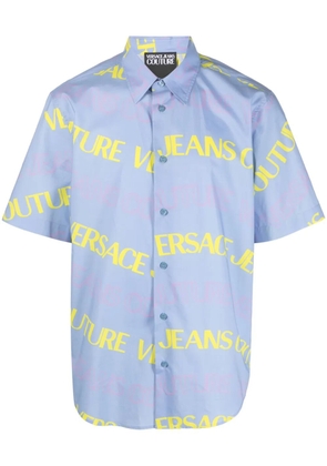 Versace Jeans Couture logo-print cotton shirt - Blue