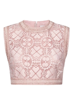 Giambattista Valli crochet lace top - Pink
