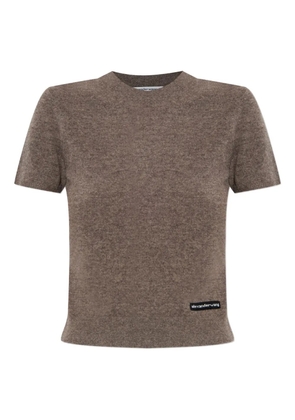 Alexander Wang logo-label knitted top - Brown