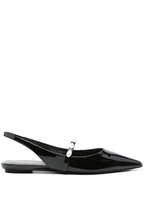 Stuart Weitzman patent leather mules - Black