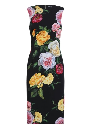 Dolce & Gabbana floral-print midi dress - Black