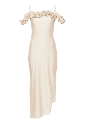 Coperni ruffle-detail maxi dress - Neutrals