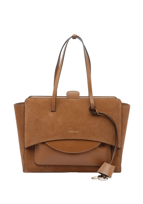 HIDESINS large Flap suede tote bag - Brown