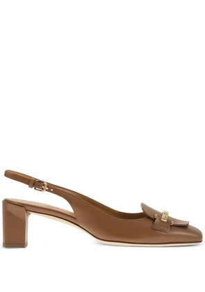 Tod's block-heel leather pumps - Brown