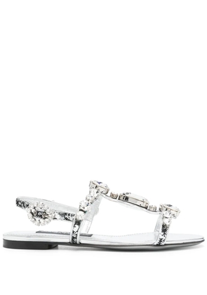 Dolce & Gabbana crystal-embellished sandals - Silver
