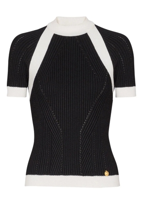 Balmain short-sleeved knit top - Black
