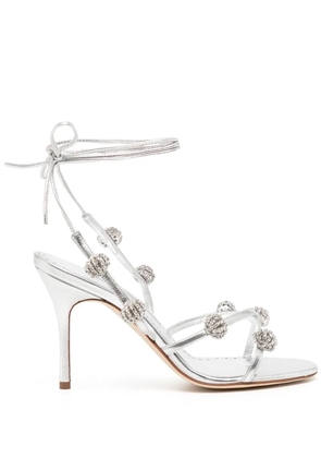 Manolo Blahnik crystal-detail 90mm sandals - Silver