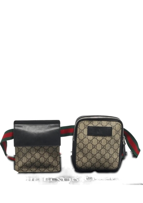 Gucci Pre-Owned GG supreme canvas leather belt bag - Neutrals