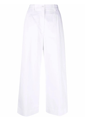 Dolce & Gabbana logo-buttons wide leg cropped trousers - White