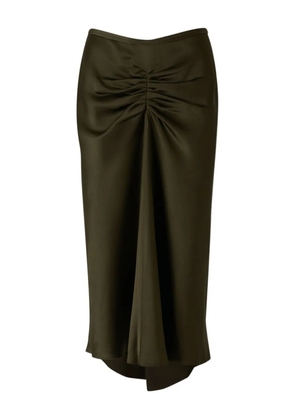 Victoria Beckham pleated wool midi skirt - Green