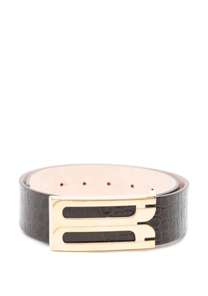 Victoria Beckham crocodile-embossed belt - Brown