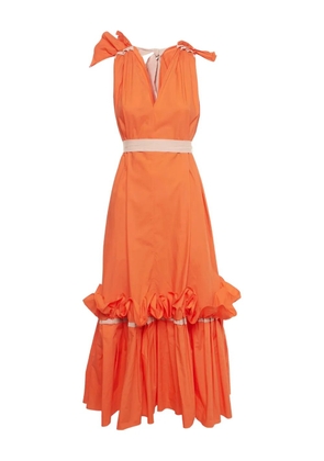 Roksanda poplin flounce maxi dress - Orange