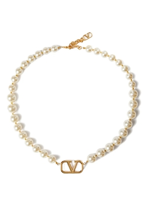 Valentino Garavani VLogo Signature pearl necklace - Gold