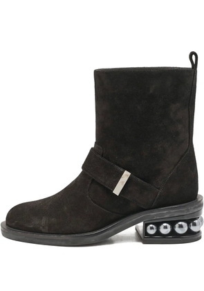Nicholas Kirkwood pearl-embellishment buckle boot - Black