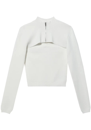 Juun.J high-neck zipped jumper - White